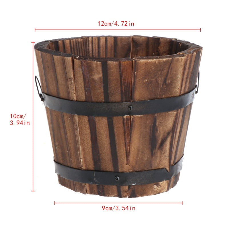Wooden Flower Pot Garden Planter 12 x 9 x 10 cm by HitMyNeed