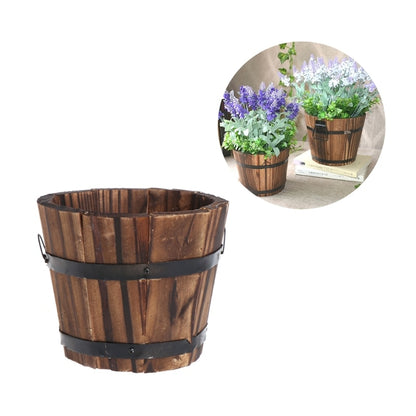 Wooden Flower Pot Garden Planter 12 x 9 x 10 cm by HitMyNeed