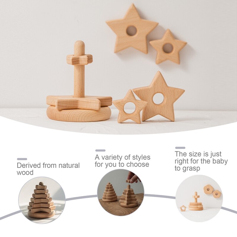 Wooden Flower Stacking Toy for Toddlers by HitMyNeed