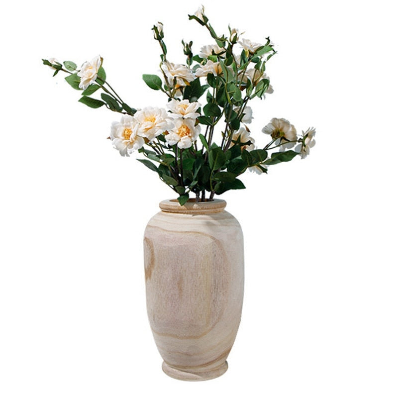 Wooden Flower Vase for Home Decoration, 20cm by HitMyNeed