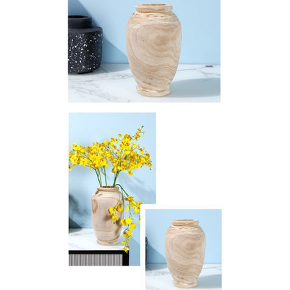 Wooden Flower Vase for Home Decoration, 20cm by HitMyNeed