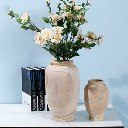 Wooden Flower Vase for Home Decoration, 20cm by HitMyNeed