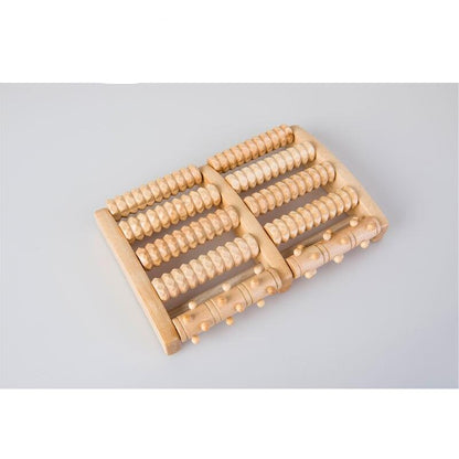 Wooden Foot Massage Roller with 5-Row Design by HitMyNeed