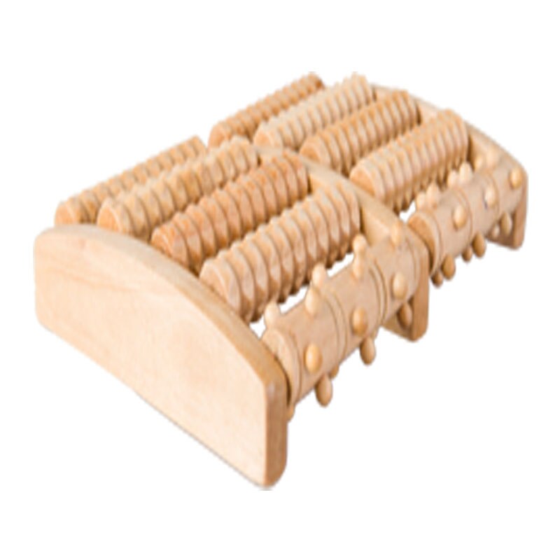 Wooden Foot Massage Roller with 5-Row Design by HitMyNeed
