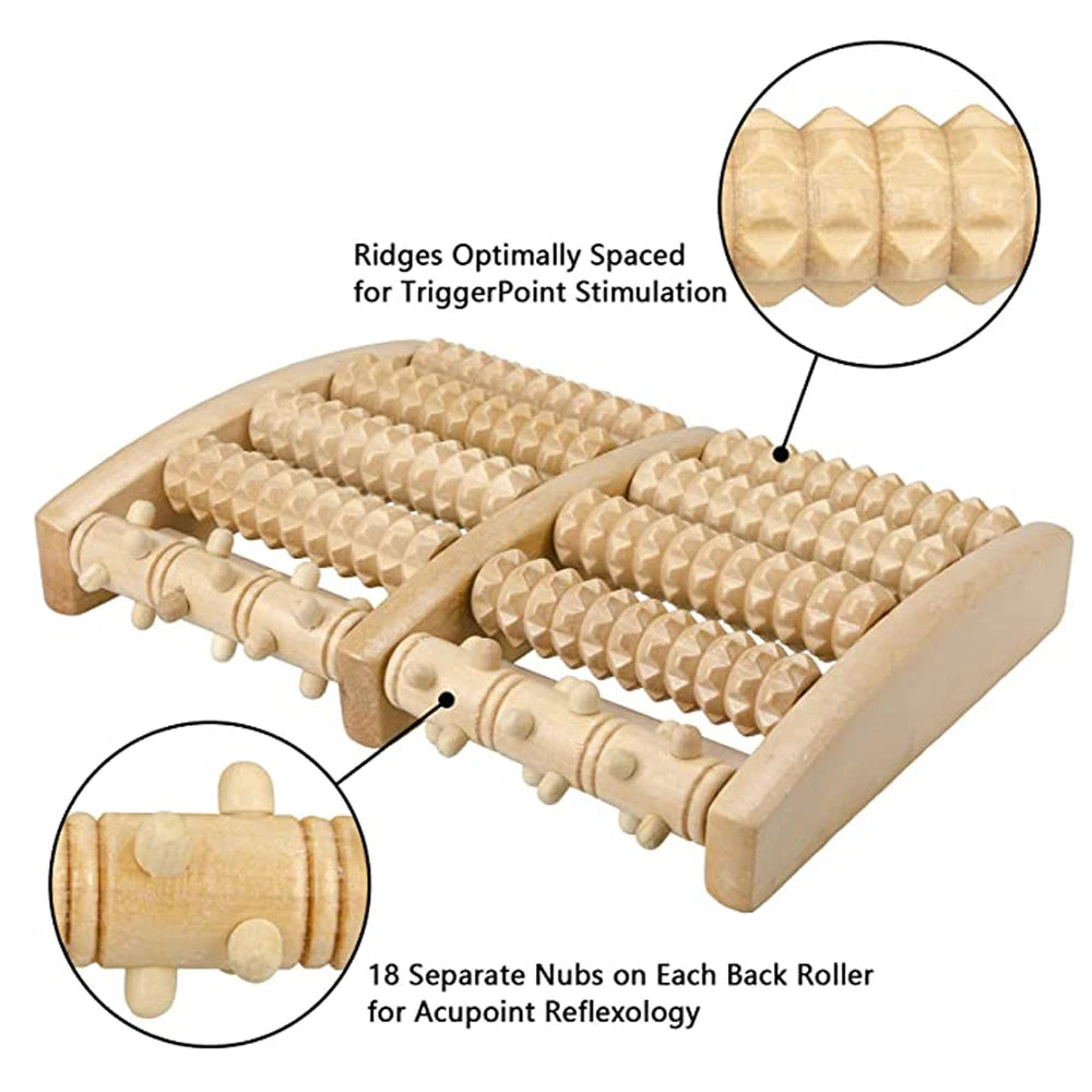 Wooden Foot Roller for Plantar Fasciitis & Neuropathy by HitMyNeed