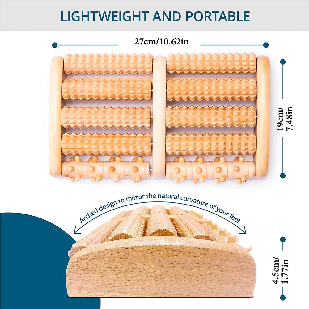 Wooden Foot Roller for Plantar Fasciitis & Neuropathy by HitMyNeed