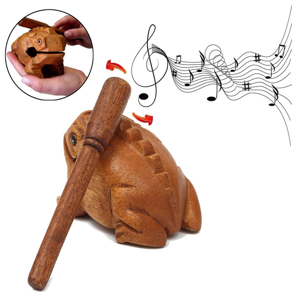 Wooden Frog Guiro Instrument with Stick by HitMyNeed