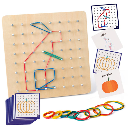 Wooden Geoboard Educational Set with Activity Cards by HitMyNeed