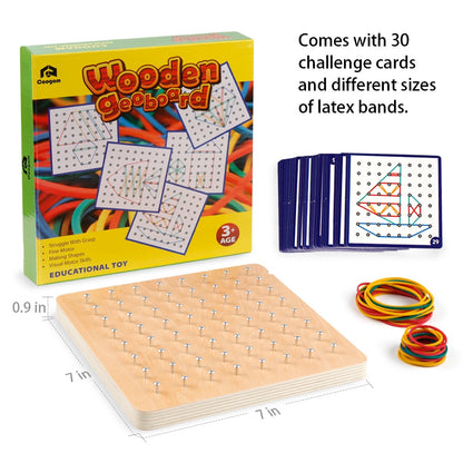 Wooden Geoboard Educational Set with Activity Cards by HitMyNeed
