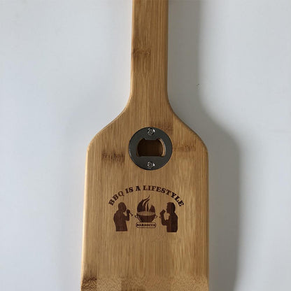 Wooden Grill Scraper Cleaning Tool with Bottle Opener by HitMyNeed