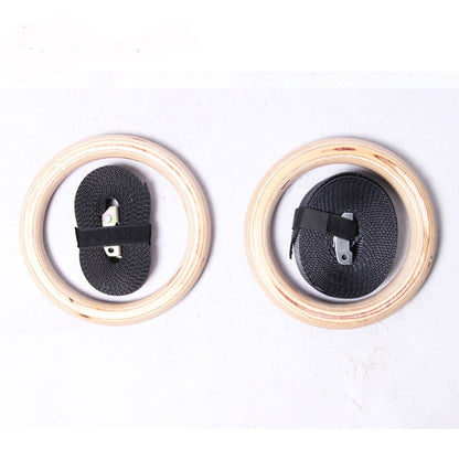 Wooden Gymnastics Rings with Adjustable Straps (2pcs) by HitMyNeed