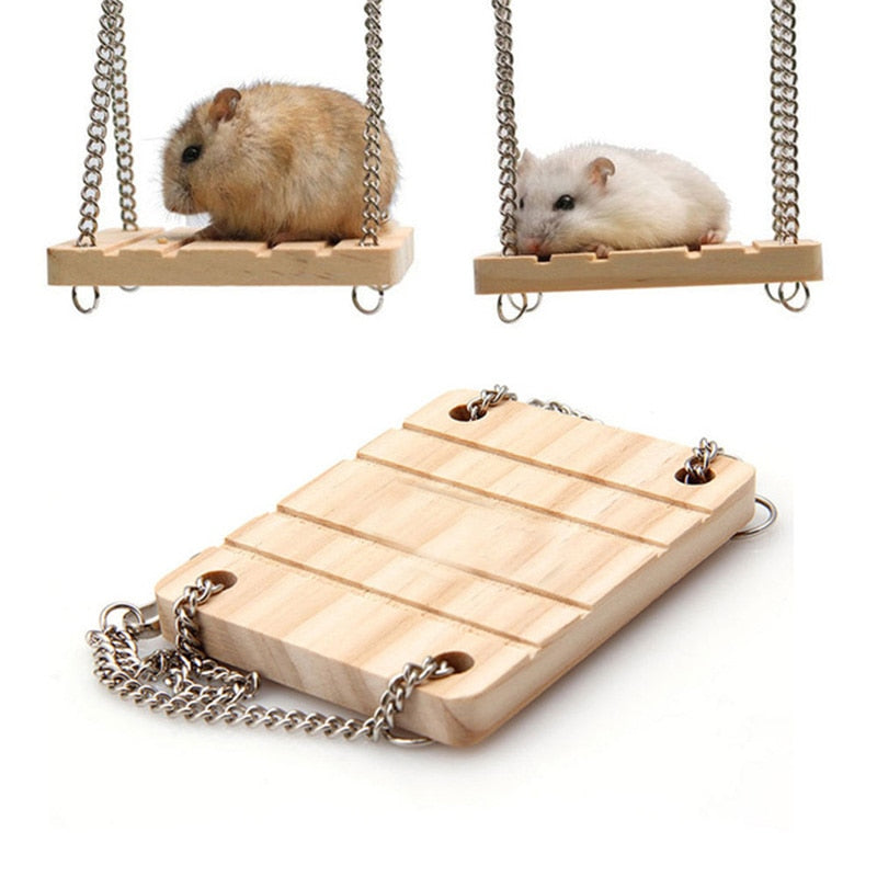Wooden Hamster Swing Hammock for Small Pets by HitMyNeed