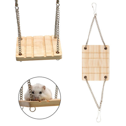 Wooden Hamster Swing Hammock for Small Pets by HitMyNeed