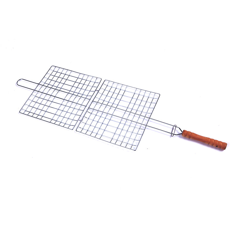 Wooden Handle BBQ Grilling Basket 33 x 48cm by HitMyNeed