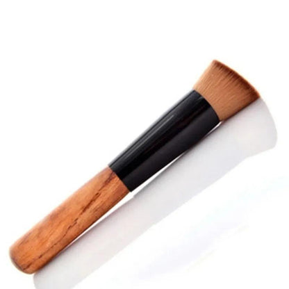 Wooden Handle Flat Top Makeup Brush by HitMyNeed