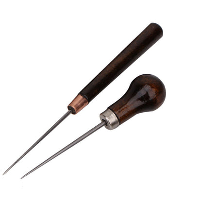 Wooden Handle Leather Sewing Awl Set (2 pcs) by HitMyNeed