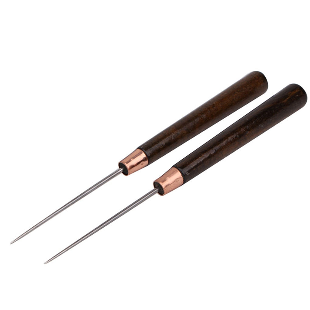 Wooden Handle Leather Sewing Awl Set (2 pcs) by HitMyNeed