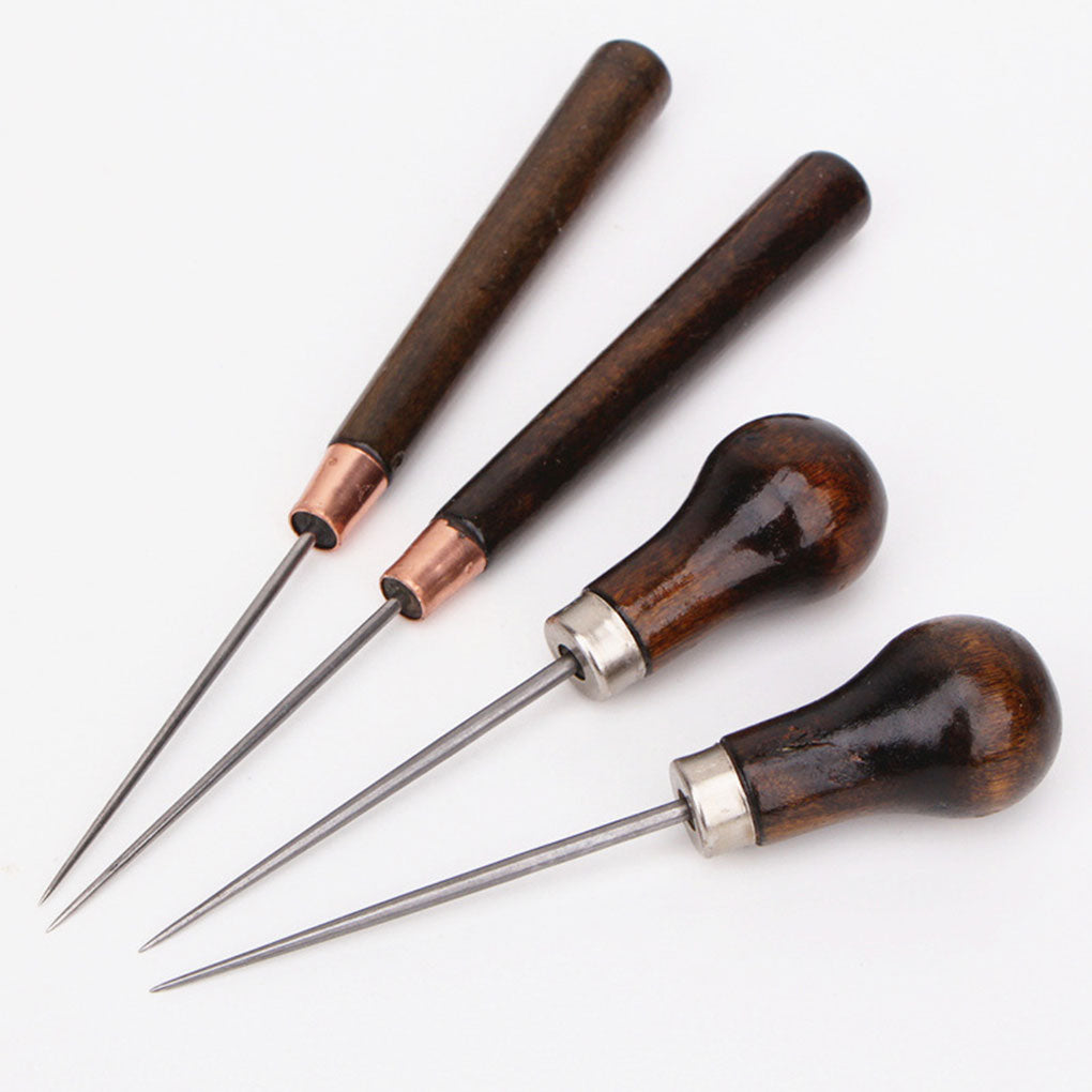 Wooden Handle Leather Sewing Awl Set (2 pcs) by HitMyNeed