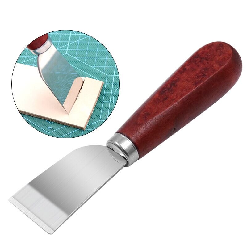 Wooden Handle Leather Skiving Knife by HitMyNeed