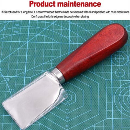 Wooden Handle Leather Skiving Knife by HitMyNeed