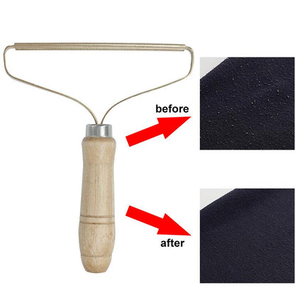 Wooden Handle Lint Scraper Razor for Fabric Care by HitMyNeed