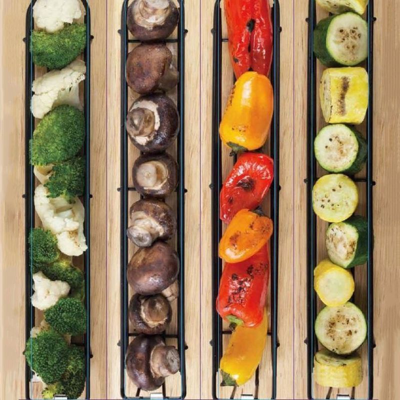 Wooden Handle Metal Kebab Grill Basket by HitMyNeed