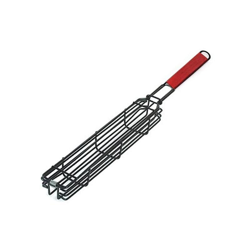 Wooden Handle Metal Kebab Grill Basket by HitMyNeed