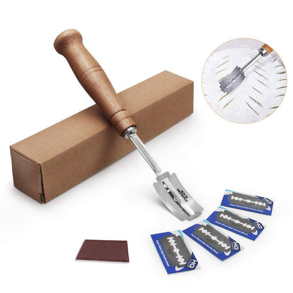 Wooden Handle Sourdough Scoring Knife with Blades by HitMyNeed