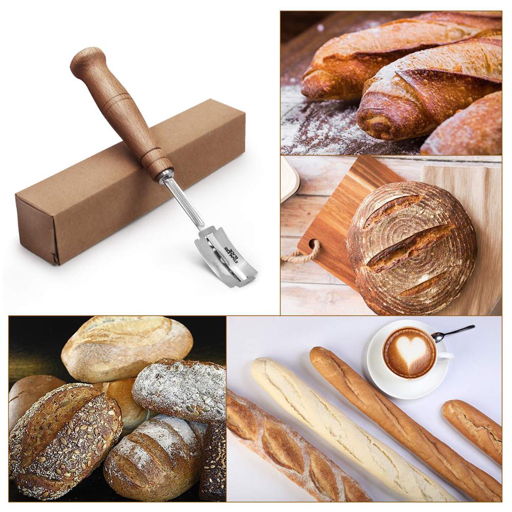 Wooden Handle Sourdough Scoring Knife with Blades by HitMyNeed