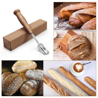 Wooden Handle Sourdough Scoring Knife with Blades by HitMyNeed