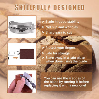 Wooden Handle Sourdough Scoring Knife with Blades by HitMyNeed