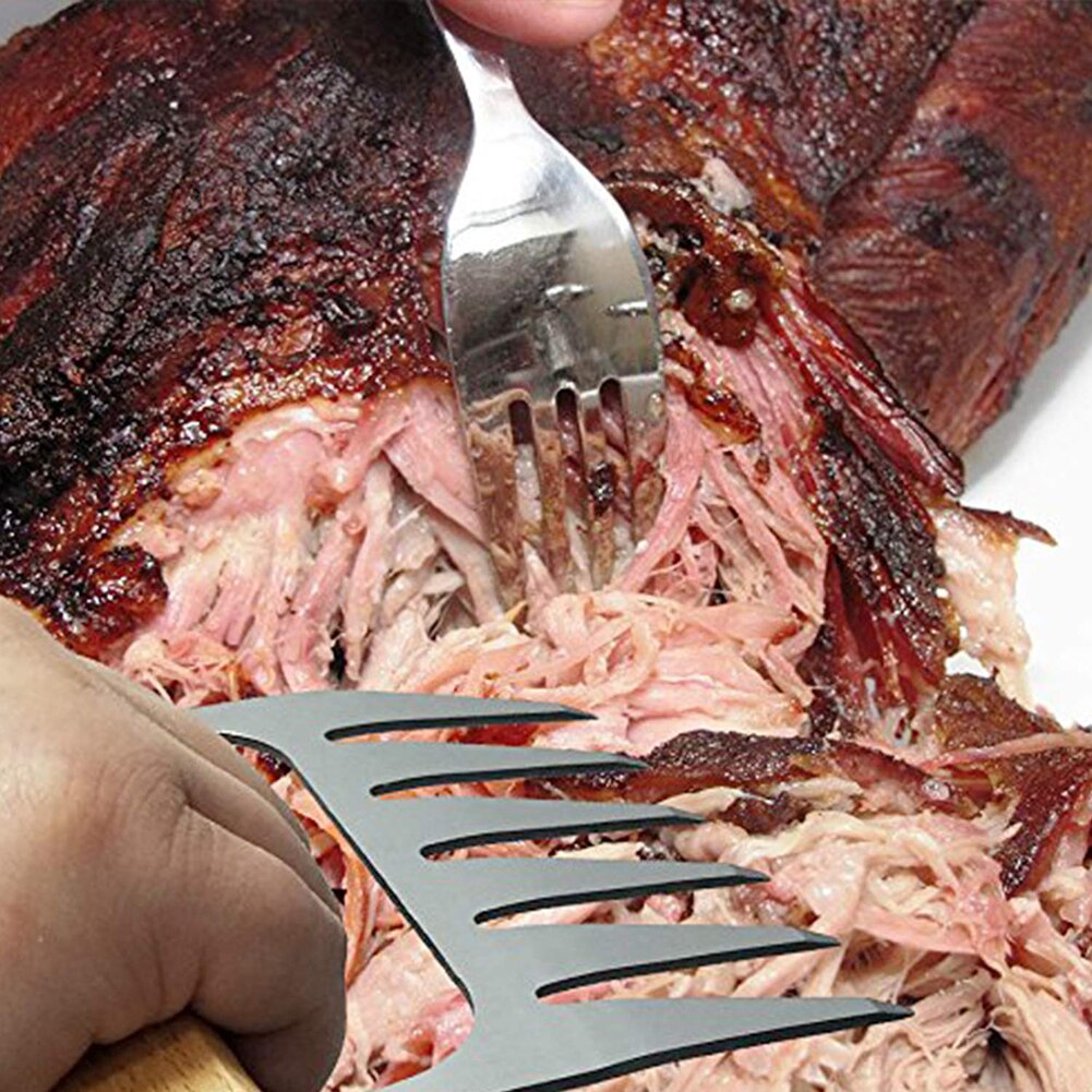 Wooden Handle Stainless Steel Claw Meat Shredder by HitMyNeed
