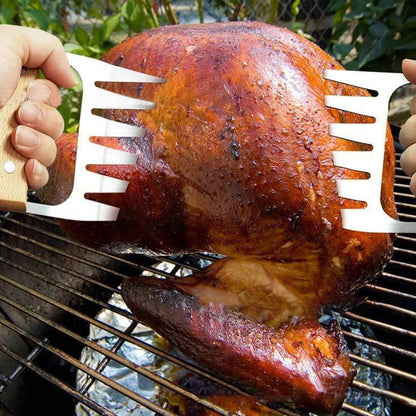 Wooden Handle Stainless Steel Claw Meat Shredder by HitMyNeed