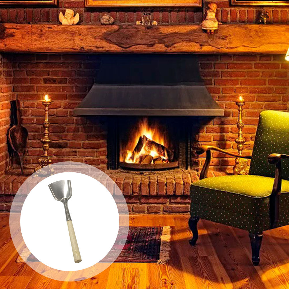 Wooden Handle Stainless Steel Fireplace Shovel by HitMyNeed
