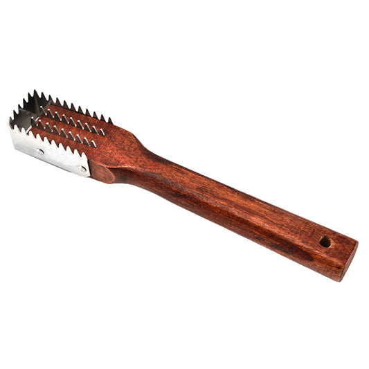Wooden Handle Stainless Steel Fish Scale Scraper by HitMyNeed