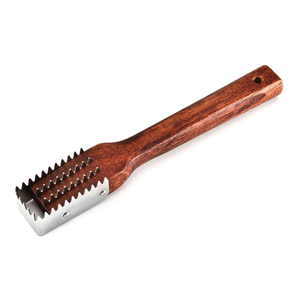 Wooden Handle Stainless Steel Fish Scale Scraper by HitMyNeed