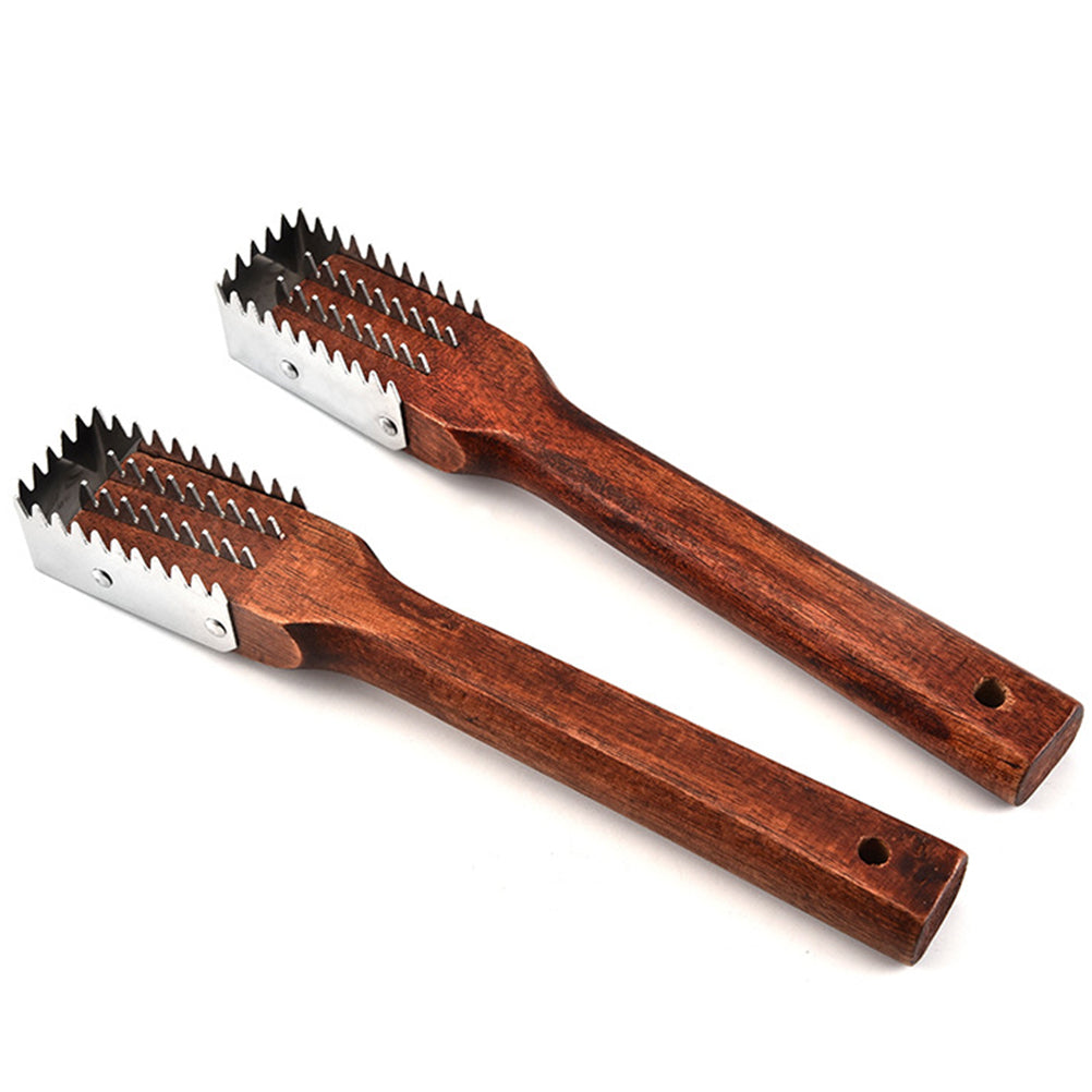 Wooden Handle Stainless Steel Fish Scale Scraper by HitMyNeed