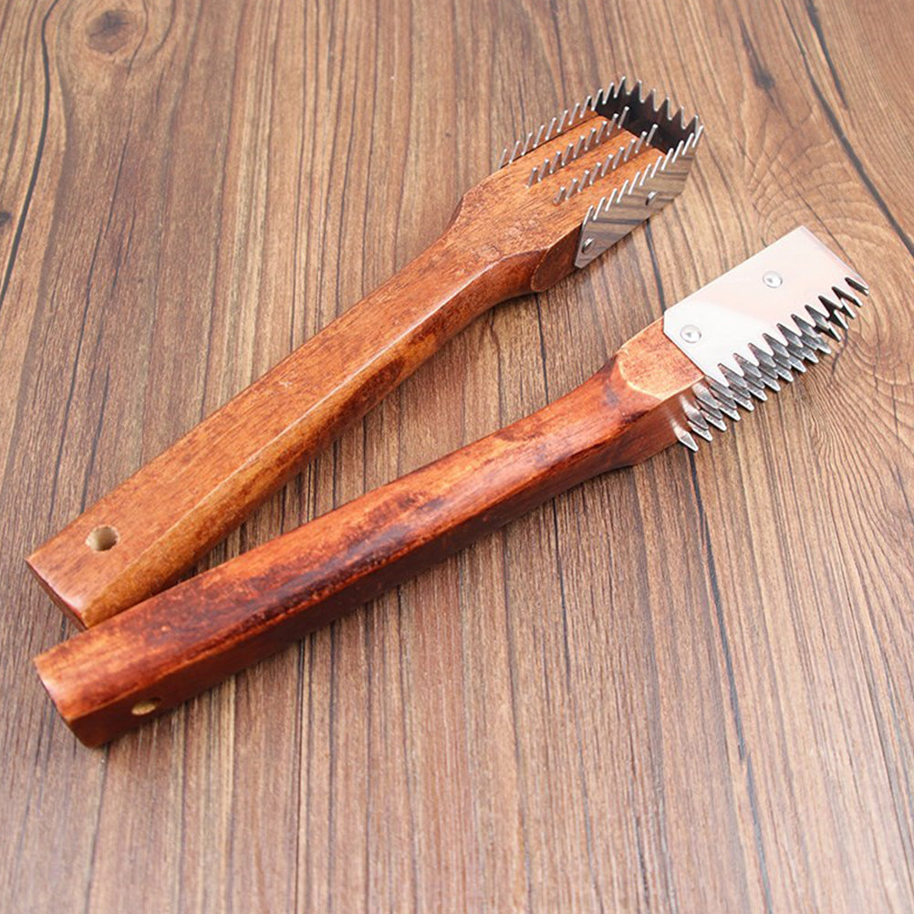 Wooden Handle Stainless Steel Fish Scale Scraper by HitMyNeed