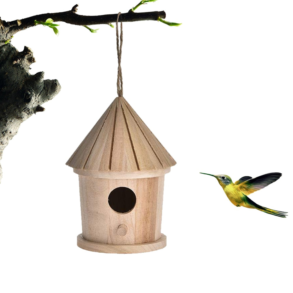 Wooden Hanging Bird House Nest for Garden by HitMyNeed