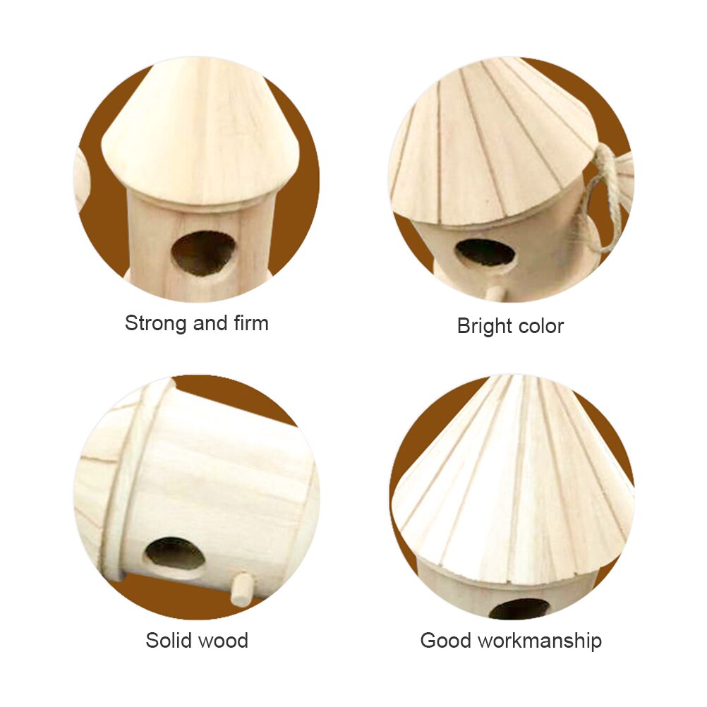 Wooden Hanging Bird House Nest for Garden by HitMyNeed