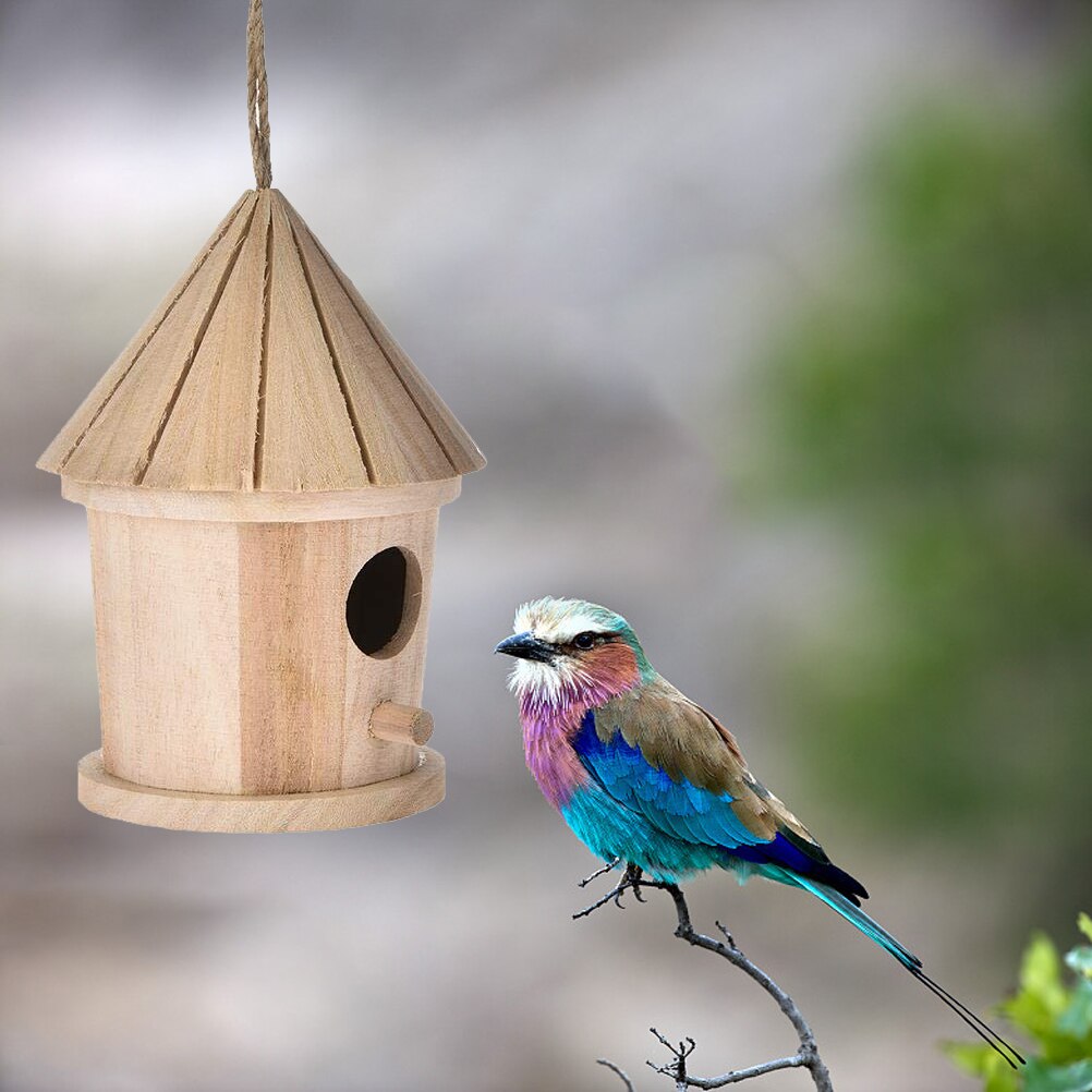 Wooden Hanging Bird House Nest for Garden by HitMyNeed