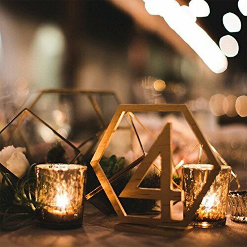 Wooden Hexagon Table Numbers 1-20 (Set of 20) by HitMyNeed