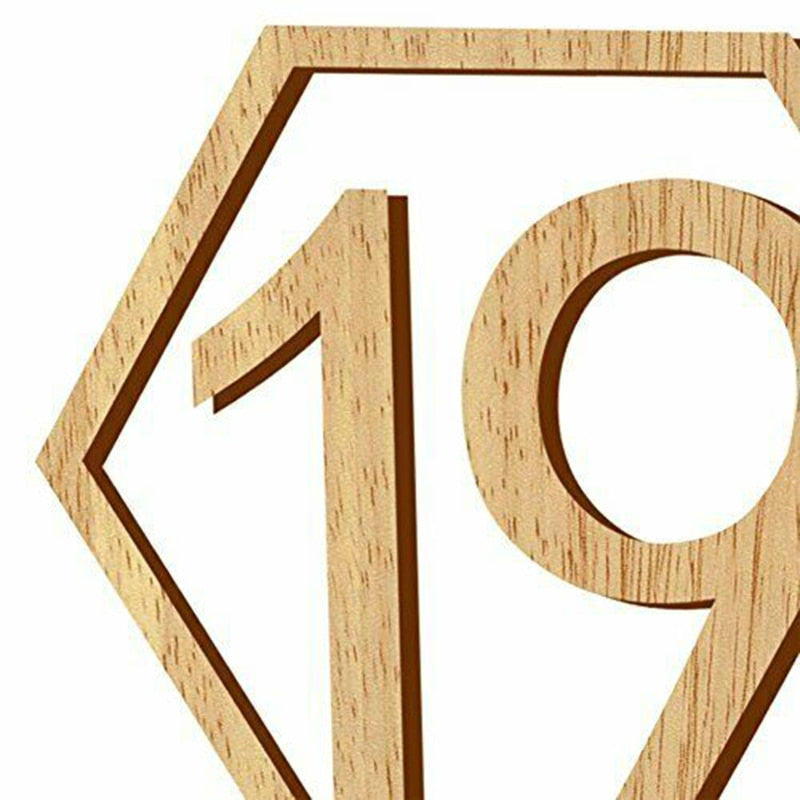 Wooden Hexagon Table Numbers 1-20 (Set of 20) by HitMyNeed