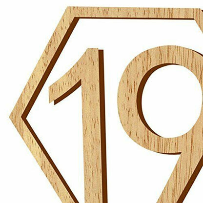 Wooden Hexagon Table Numbers 1-20 (Set of 20) by HitMyNeed