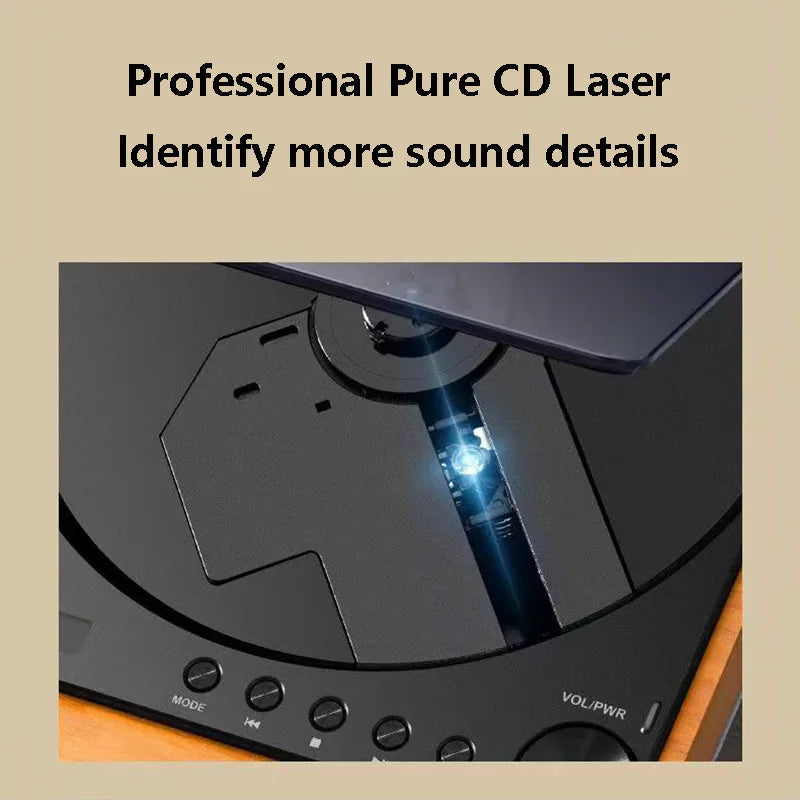Wooden HiFi CD Player with Bluetooth 5.1 & Optical Out by HitMyNeed