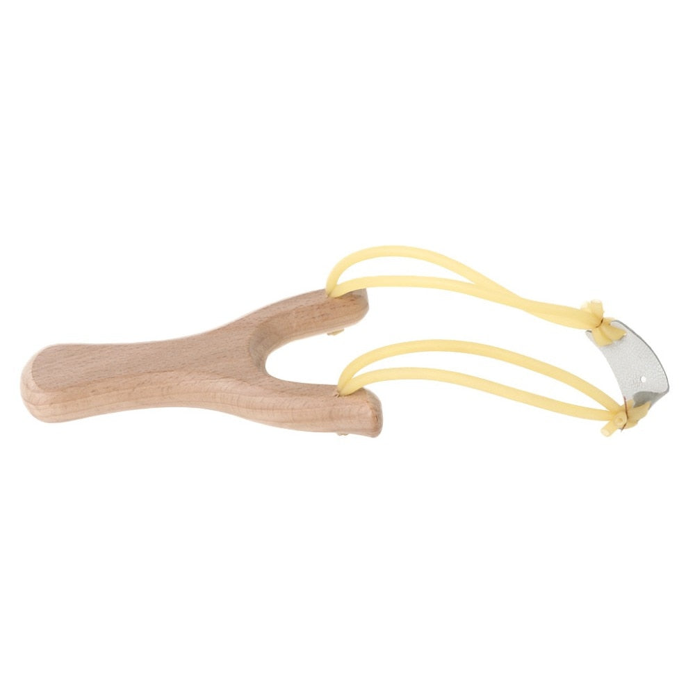 Wooden Hunting Slingshot with Elastic Band by HitMyNeed