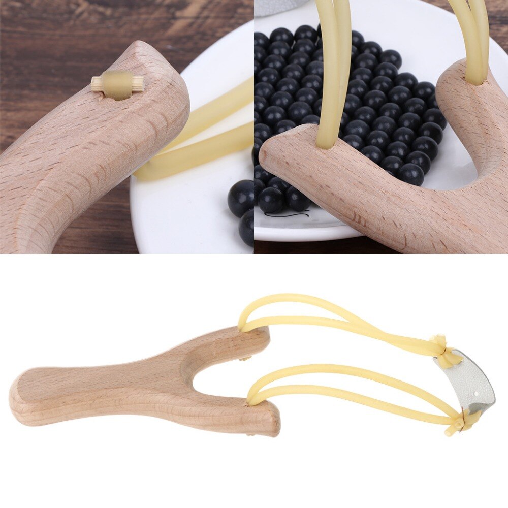 Wooden Hunting Slingshot with Elastic Band by HitMyNeed