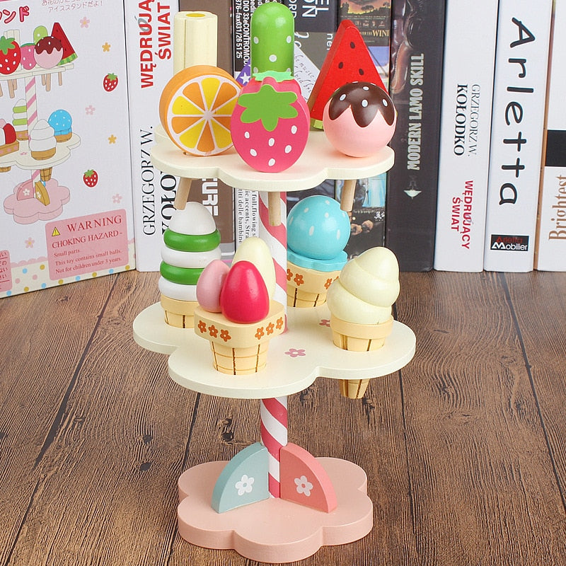 Wooden Ice Cream Stand Toy Playset by HitMyNeed