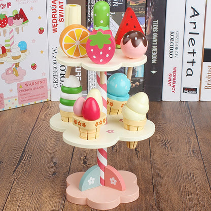 Wooden Ice Cream Stand Toy Playset by HitMyNeed