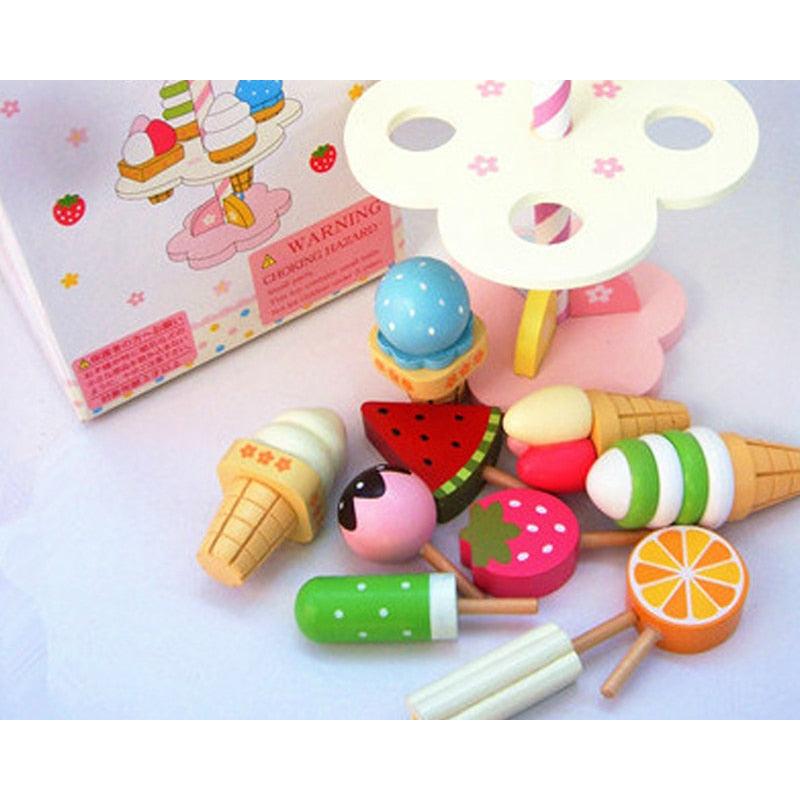 Wooden Ice Cream Toy Set for Kids Pretend Play by HitMyNeed